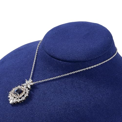 Oirlv Luxury Microfiber Jewelry Bust Necklace Display Bust - color: Blue
