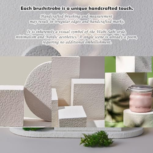 5PCS Product Photography Background Props Wooden Hand Painting Geometric Cube Waterproof Grain Textured Irregular Photos Prop for Photoshoot Cosmetics Fragrance Photo Food Jewelry - color: Elegant White