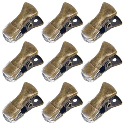 CRASPIRE 35Pcs Metal Alligator Clips Antique Bronze Mini Sweater Clamps Spring Clip Small Flat Mouth Non-Slip with Rubber Cover for Crafts Paper ID Badge Holders Lanyards Clothing Glasses Accessories - color: 35pcs Bronze