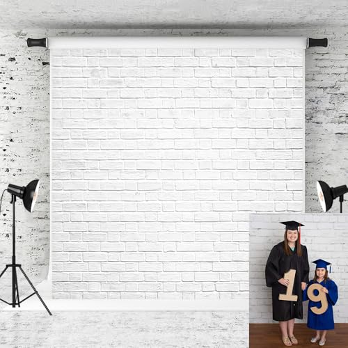 Kate 10x10ft White Brick Wall Photography Backdrops Portrait Photo Backgrounds Photo Studio Props - color: Brick Wall 1, size: 10x10ft