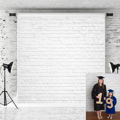 Kate 10x10ft White Brick Wall Photography Backdrops Portrait Photo Backgrounds Photo Studio Props - color: Brick Wall 1, size: 10x10ft