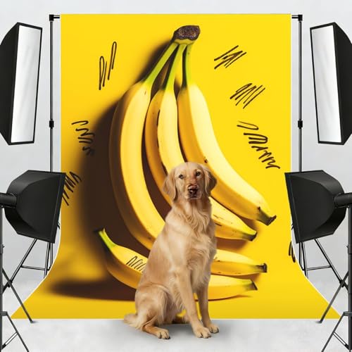Yellow Banana Backdrop Background for Photography 5x7ft Photobooth Professional Photo Backdrop Curtains Video Photography Studio Photo Backgrounds Banner Booth Background Screen Parties - color: Yellow Banana
