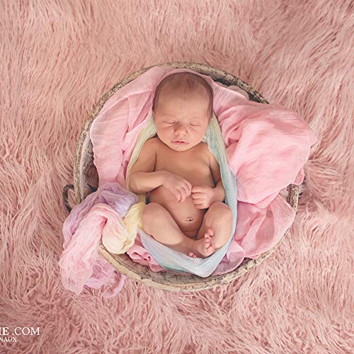 Newborn Photo Props Faux Fur Soft 29.5x19.7 inch Baby Boy Girl Photo Blanket Studio Backdrop Photo Mat Pink - color: 29.5x19.7 Inch Pink