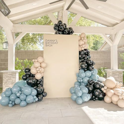 Double Stuffed Balloons Dusty Blue Different Size 115Pcs 5/10/12/18" Slate Dusty Blue Balloons Garland for Birthday Baby Shower Bridal Shower Gender Reveal Bear Neutral Theme Party - color: Slate Blue