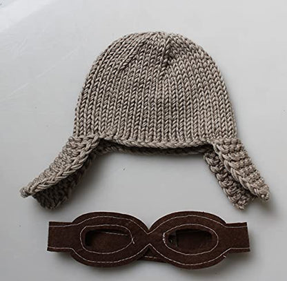 Baby Photography Props Wraps, Pilot Hats with Blanket For Boys Girls Newborn Baby Photoshoot Outfits Hat Blanket Set
