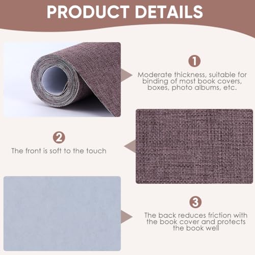 CRASPIRE 51 x 11.8 Linen Book Cloth Camel for Book Binding A4-A8 Fabric Surface Paper Backed Bookcover Books Album Scrapbooking Archival DIY Covering Protector Bookcloth Bookbinding Supplies - color: Camel