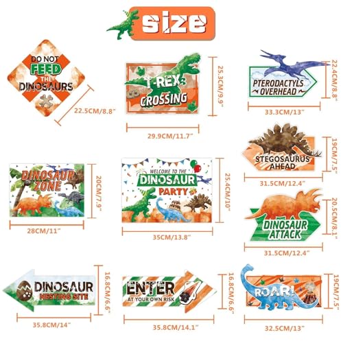 WERNNSAl Dinosaur Party Decorations - 10PCS Dinosaur Birthday Party Decorations Jurassic Birthday Supplies Dinosaur Crossing Sign for Dino Theme Party Home Door Wall Decor - style: Dinosaur 002