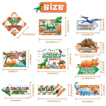 WERNNSAl Dinosaur Party Decorations - 10PCS Dinosaur Birthday Party Decorations Jurassic Birthday Supplies Dinosaur Crossing Sign for Dino Theme Party Home Door Wall Decor - style: Dinosaur 002