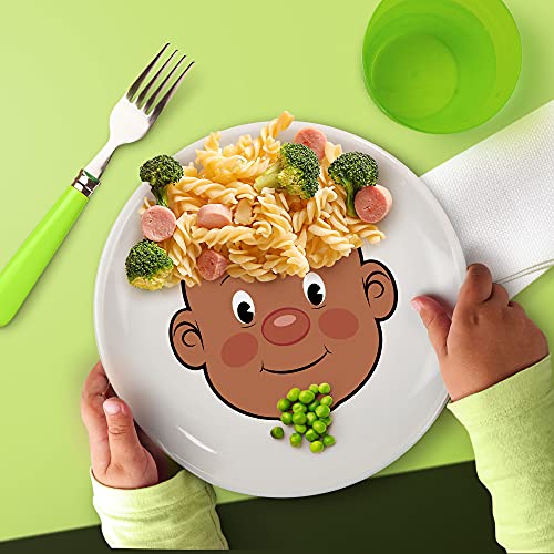 Genuine Fred, FOOD FACE, Ceramic Activity Plate White 8.5 inch diameter - style: FOOD FACE