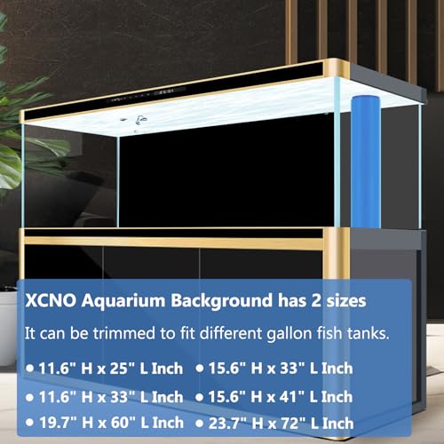 XCNO Blue Black Aquarium Background Poster Fish Tank Background Wallpaper Aquarium Backdrop Double-Sided Fish Tank Decorations Paper 20"x 60" - size: 19.7" H x 60" L