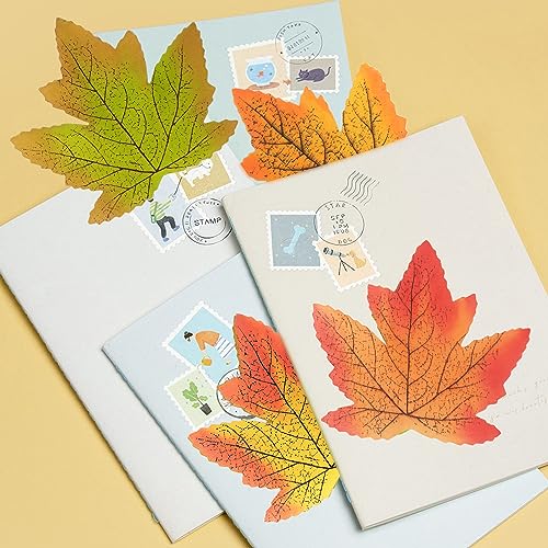 DIYOMR 100Pcs Simulated Maple Leaf, 3.9" x 3.5" Autumn Fall Artificial Leaves for Wedding Party Thanksgiving Decorations Table Room Home Decor Photography Props (Mix A) - color: Mix a