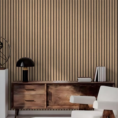 myforHD Wallpaper Peel and Stick Wood Grating Stripe Self-Adhesive Wallpaper Faux Wood Contact Paper Wood Slats Self Adhesive Wall Paper PVC Vinyl Film Removable Waterproof 17.3" x 118" - color: Wood E, size: 17.3" x 118.1"