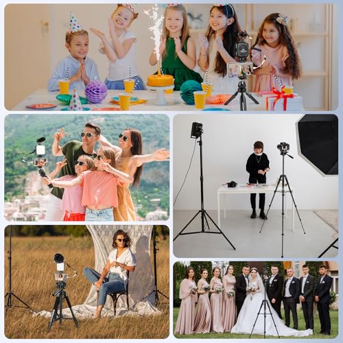 Vlogging Kit for iPhone, Android, YouTube Starter kit Content Creator Equipment with 60'' Extendable Fullsize Tripod, Soft Light and Shotgun Microphone for Vlogging, YouTube, TikTok