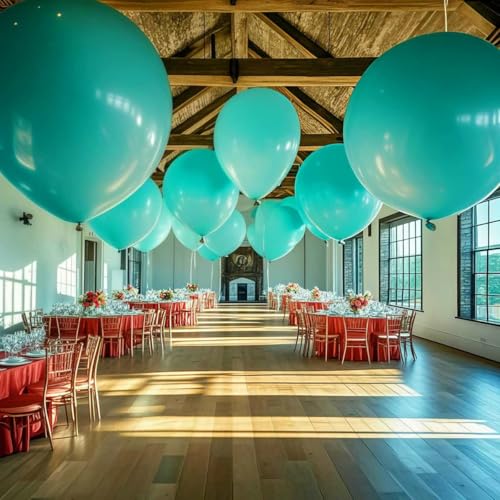 30 Pack Teal Balloons 36 inch Turquoise Latex Giant Balloons for Party Decorations and Events - color: Turquoise, size: 36 inch