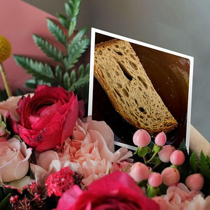 3dRose Greeting Cards - Slice of fresh bread on a ceramic plate. Brown colors, Kitchen, food - 12 Pack - Alexis Photography - Food Bread - size: 12 Greeting Cards with envelopes