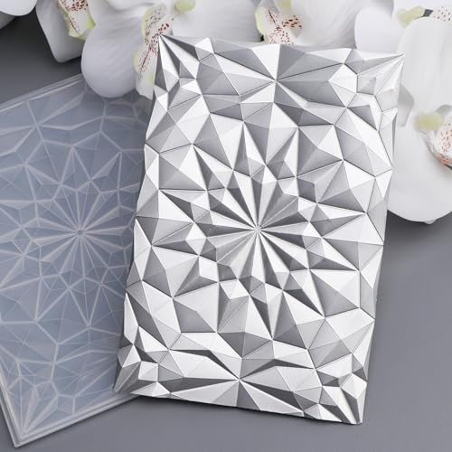 Briartw 3D Embossing Folder for Card Making Adding Textured Detail to Paper Crafting 6.3x4.5inch Clear Texture Plate Perfect for Heavyweight Cardstock (≥250gsm/92lb),Low-Poly Art Texture Template - color: Low-Poly Art