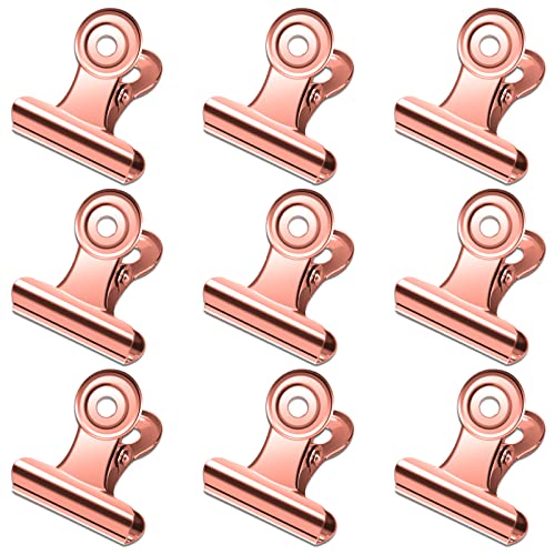 30 Pack Small Rose Gold Bull Clips, 1.22 Inch Mini Metal Hinge Clips for Office, Home, School, Shops - color: Rose Gold, size: 31mm