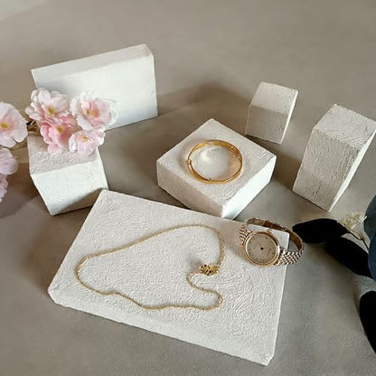 Product Photography Props Waterproof Non-dusting Geometric Cube Photo Backdrop for Jewelry Cosmetics Fragrance 6 PCS White