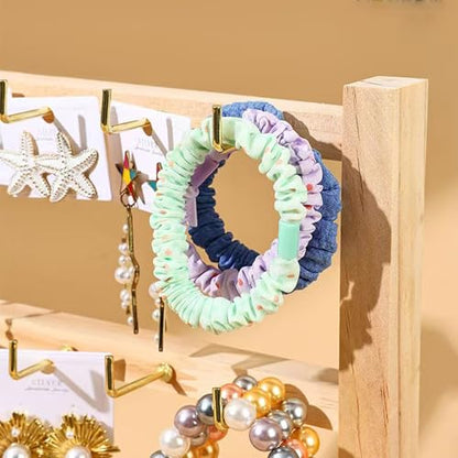 4 Layers of Wooden Display Eacks With Hooks for Necklaces. Rings, Earrings, Bracelets, And Other Jewelry Storage Display Rack - size: 4 Layers