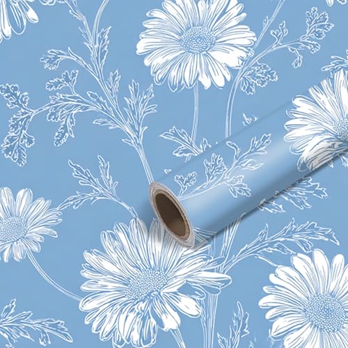 Nuxovilar Light Blue Snowflake Textured Peel and Stick Wallpaper, 15.75"x39.37", Self-Adhesive Contact Paper, Winter Holiday Theme for Bedroom, Living Room and Table Decor - color: YFW07273