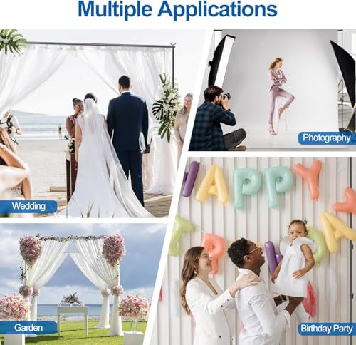 7.5x10FT Adjustable Backdrop Stand Kit - Heavy Duty Iron Photography Background Support System with Portable Base, for Wedding/Birthday/Party Studio Shoots