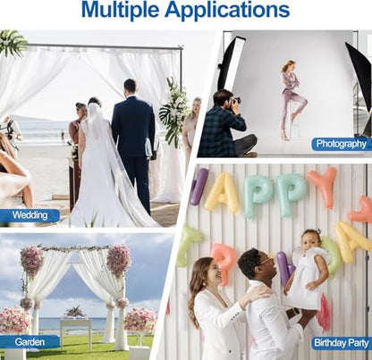 7.5x10FT Adjustable Backdrop Stand Kit - Heavy Duty Iron Photography Background Support System with Portable Base, for Wedding/Birthday/Party Studio Shoots