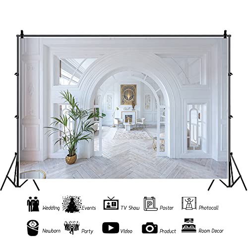 10x6.5ft Modern Room Interior Backdrop Boudoir Living Room Backdrops Zoom Meeting Modern House Interior Office Photography Background Birthday Wedding Bridal Shower Inside House Wallpaper Props - size: 10x6.5ft