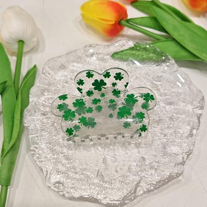 2pcs Green Shamrock Hair Claw Clips, St. Patrick's Day Hair Accessories for Women Girls,Irish Flag Lucky Clover Hair Jaw Barrettes,Holiday Party Favors - color: St. Patrick's A