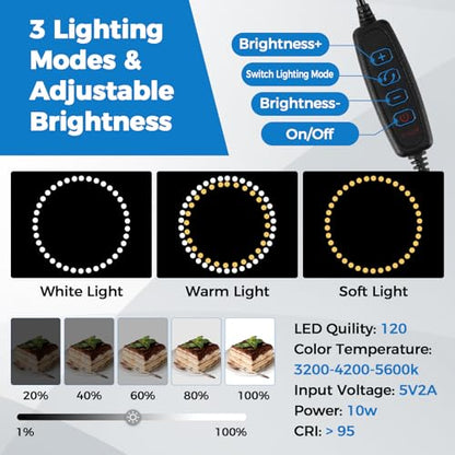 Photo Light Box, 12/16/20/24/32 Inch Photography Light Box with CRI>95 120 Light Beads. Dimmable Shooting Tent Kit with White and Warm Light. 6 Color Backdrops Photo Booth for Studio Products Display - size: 12" x 12" x 12"