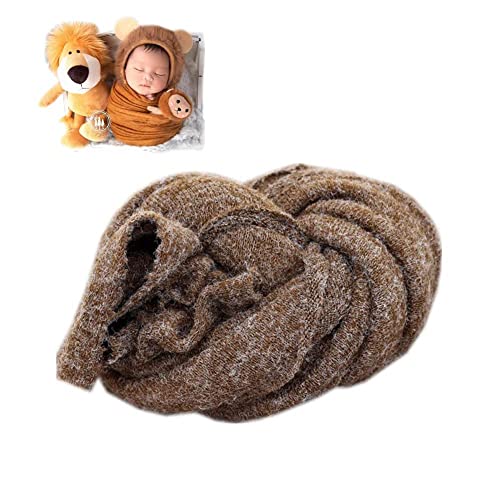 Newborn Photography Props Boys Girls Wrap Baby Photo Props Soft Knit Blanket Cloth (Coffee) - color: Coffee