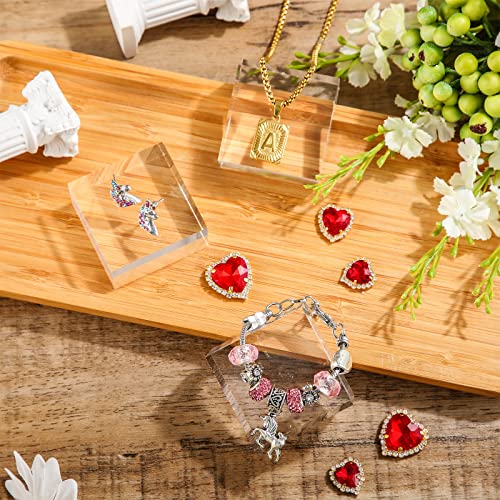 Remerry 16 Pcs Clear Acrylic Cube Blocks Square Display Block Clear Polished Acrylic Stamp Blocks Jewelry Display Stand Ring Showcase Holder Base(2 x 2 x 1 Inch) - size: 2 x 2 x 1 Inch