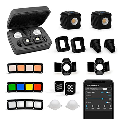 Lume Cube 2.0 Professional Lighting Kit | 20-Piece LED Lighting Kit with Diffusion and Gels | Adjustable Brightness, Bluetooth Control, Waterproof, Indoor Studio & Outdoor Use, for Photo and Video - size: 20 Pack Kit