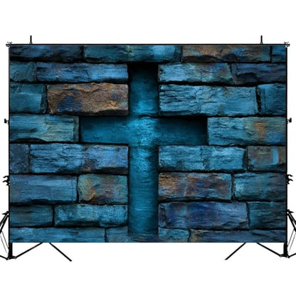 5x7ft Photography Backdrop Calvary Cross Grunge Wall Christian Cross Easter Photo Backdrop Photography Background for Photoshoot Portrait Video Party Photo Studio Prop Booth - color: Color6