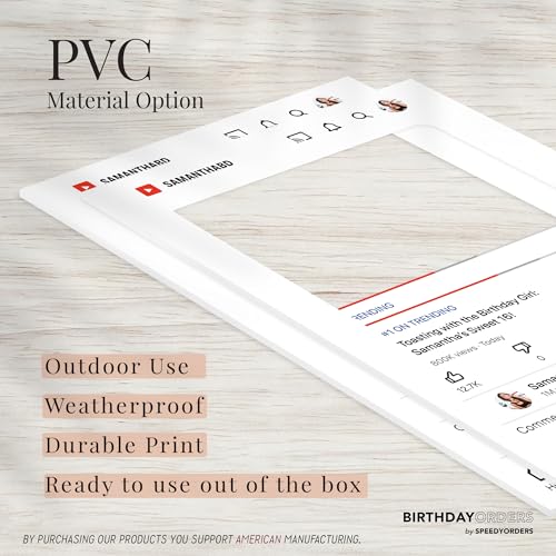 YouTube Inspired Photo Booth Frame - Custom Social Media Prop Photo Booth Prop - Customized YT Giant Selfie Frame - Frame for Fun Social Media Posts