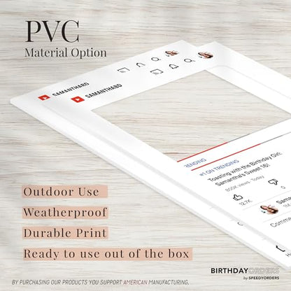 YouTube Inspired Photo Booth Frame - Custom Social Media Prop Photo Booth Prop - Customized YT Giant Selfie Frame - Frame for Fun Social Media Posts