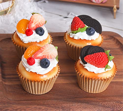 6PCS Artificial Cake Fake Simulation Realistic Cupcake Bread Dessert for Decoration Display Props