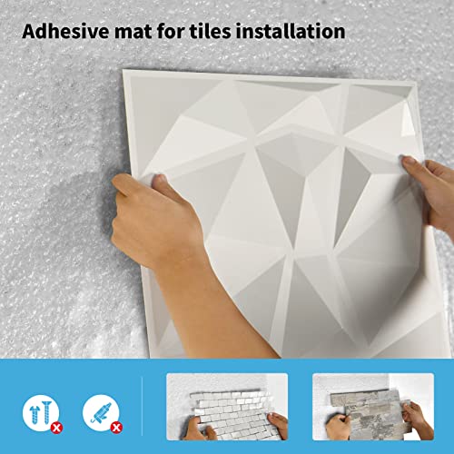Art3d Adhesive Tile Setting Mat, Double-Sided Tape Sheet for Crafts, Arts, DIY Projects, 12in. X 360in. Damage-Free, Residue-Free - size: 12in. X 360in.