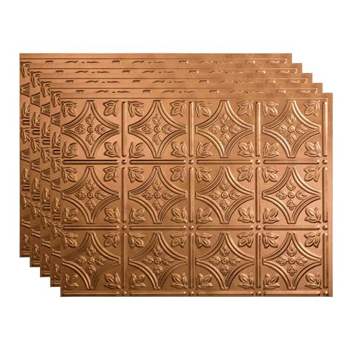 FASÄDE Traditional Style/Pattern 1 Decorative Vinyl 18in x 24in Backsplash Panel in Antique Bronze (5 Pack) - color: Antique Bronze, size: 5 Pack