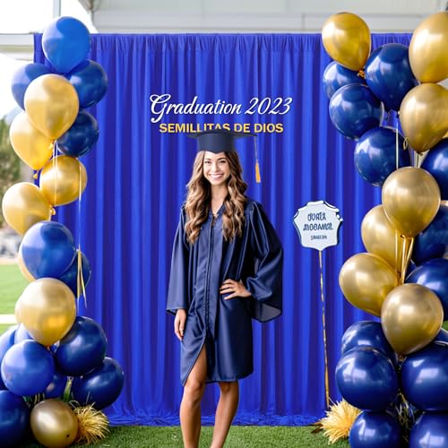 8x10FT Royal Blue Backdrop Curtains for Wedding Parties, Wrinkle Free Polyester Photography Back Drop Drapes for Wedding Baby Shower Birthday Parties Stage Background Stand Decorations 4x10ft,2 Panels - color: Royal Blue, size: W4' x H10'(2 Panels)