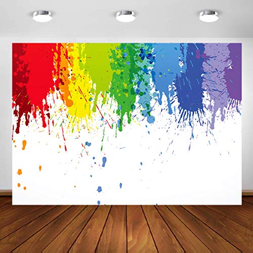 Paint Splatter Backdrop for Party Photography Art Background Abstract Photo Booth Studio Props 10x7ft HXMT600 - size: 10x7ft