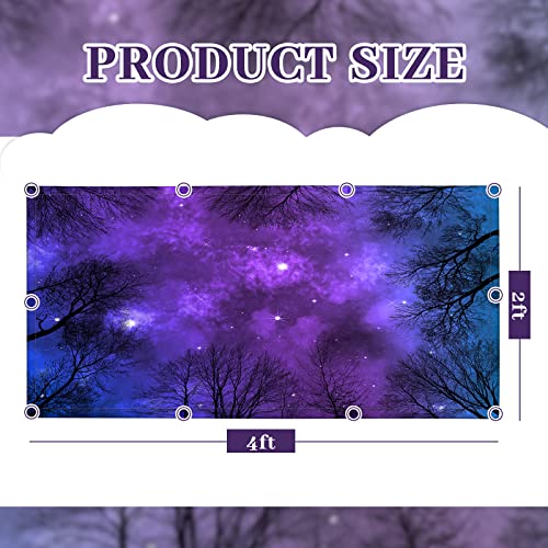 Patelai 4 x 2 Feet Fabric Fluorescent Light Cover for Ceiling Classroom Magnetic Cubicle Shade with 10 Magnets Fluorescent Light Filters for School Home Office Drop Lamp Decor(Forest Stars) - style: Forest Stars