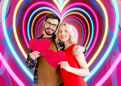 7x5ft Valentine's Day Photography Backdrop Love Heart Backdrop Mother's Day Birthday Wedding Party Banner Decor Photo Studio Props 244