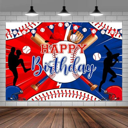 Baseball Sports Backdrop Party Decorations Boys Kids Birthday Themed Wall Photography Background Sports Birthday Party Supplies Photo Studio Photography Props - size: 15X10