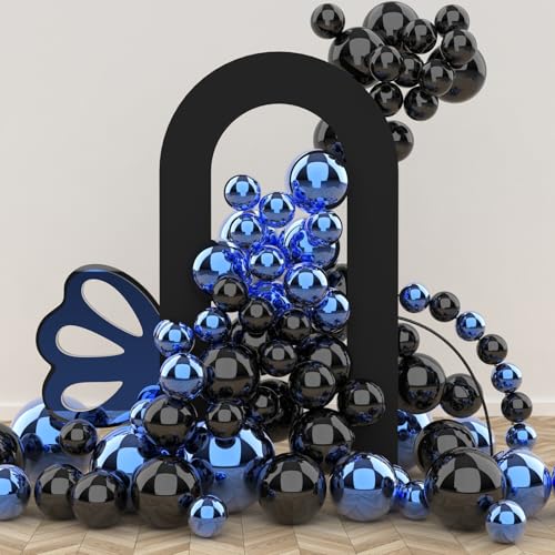 LEBENGURU Upgraded 7.2FT Open Arch Backdrop Cover, Black Spandex Fitted Round Top Wedding Arches, Double-Sided U-Shaped Arch Chiara Stand Covers for Birthday Party Baby Shower Banquet Balloon Décor - color: Black
