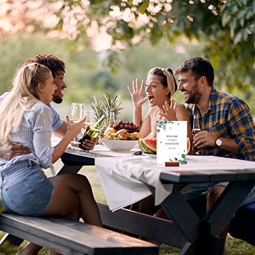Roowest 25 Pcs Wood Place Card Holder 2 Inch Rustic Table Number Holders Stands Wooden Sign stand Photo Card Display for Wedding Party Birthday Retail Shop Office Pictures Menu Decorations