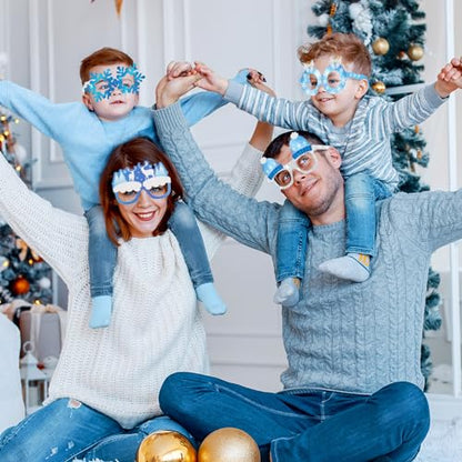 36 Pcs Winter Party Favors Snowflake Paper Eyeglasses Winter Wonderland Party Decorations Photo Booth Props for Christmas Holiday Baby Shower Birthday Supplies - style: Winter