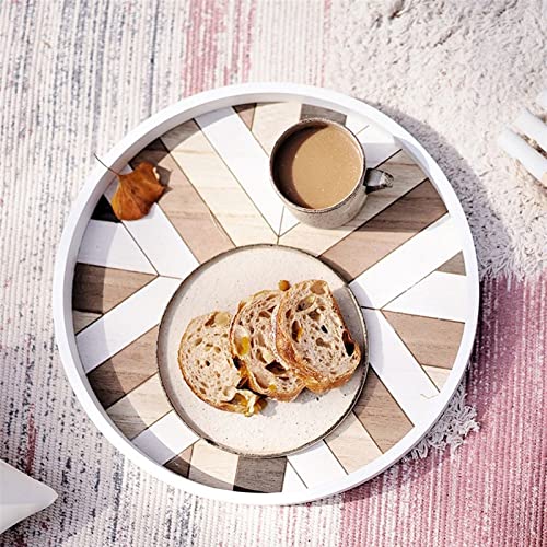 Tray for Coffee Table Decorative Tray Style Round Wooden Tray Storage Accessories Photography Props Tea Set Tray Charcuterie Boards