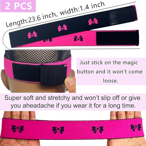 Elastic Bands For Wig Band For Edges 2 Pcs Lace Melting Band For Wigs Elastic Band For Lace Frontal Melt Adjustable Magic Buckle Edge Wrap To Lay Edges Keeping Wig Grip Wig Accessories - color: Bowknot, size: 1 Count (Pack of 4)