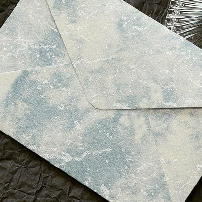 48 Pcs Stationery Set with Envelopes (24 White Kraft Paper Sheets +12 Marble Texture Envelopes+12+Wax Seal Stickers), Premium Stationery Letter Writing Paper Set for Party Invitations (Blue) - color: Blue