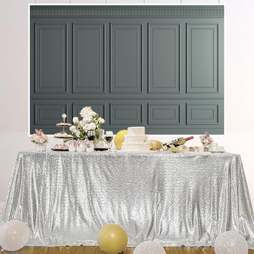 AOFOTO Vintage Room Inside Backdrop Classic French Frame Dark Grey Walls Photo Background for Wedding Bridal Shower Party Banner Home Headboard Decor Wall Photo Studio Booth Props 5x3ft - color: dark gray, size: 5x3ft